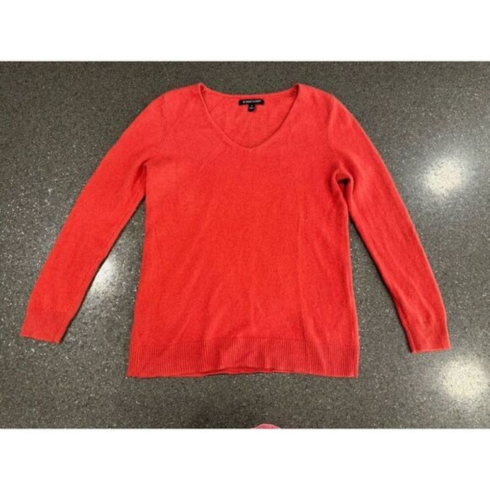 41 Hawthorn Orange Cashmere Vneck Sweater Medium Lightweight Luxury